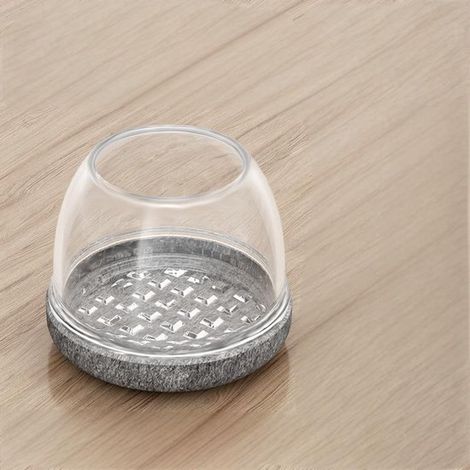 Set di 8 pezzi per gambe di sedia: tappi in silicone, protezioni trasparenti per le gambe, cuscini in feltro per sedie, protezioni per pavimenti in legno e piastrelle (diametro 14-19 mm) (1/5)