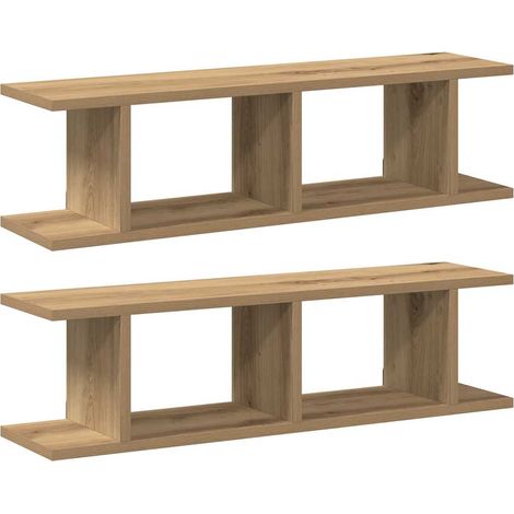 Maison Exclusive - Wandregale 2 Stk. Artisan-Eiche 75x18x20 cm Ho (1/5)