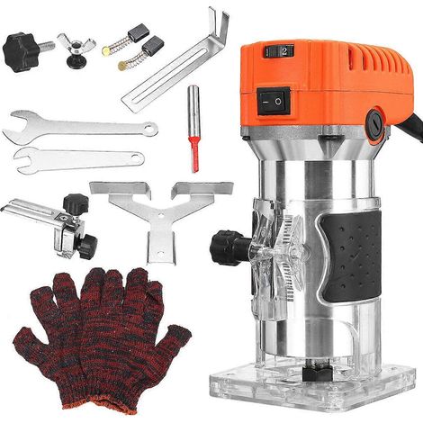 Défonceuse à main pour bois 1280 W, outil de finition des bords, outil de menuiserie, 6 vitesses, 35 000 tr/min, 220 V, alésage de 6,35 mm (1/4"). (1/5)