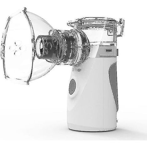 Mini nébuliseur portable à membrane pour enfants et adultes, inhalateur silencieux, atomiseur et humidificateur rechargeable, gris. (1/5)