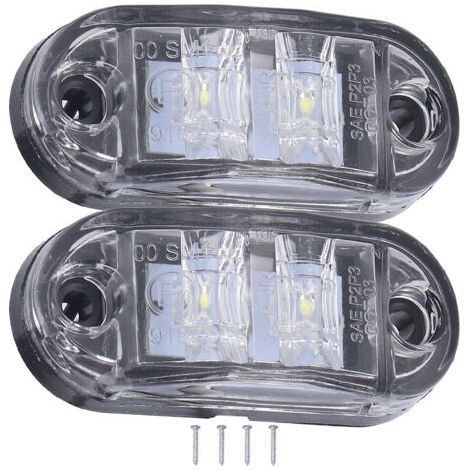 10-30V 2LED Side Marker Light, High Brightness Turn Signal Light for Cars Trucks Trailers RVsWhite (1/5)
