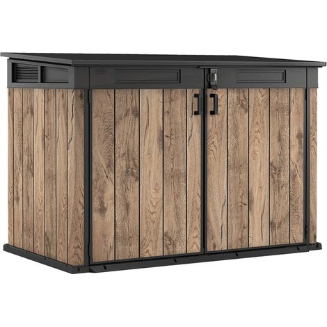 Keter – Coffre de jardin horizontal 2020L – Aspect bois Douglas – Résistant aux intempéries et aux UV – Ventilation intégrée pour odeurs (1/5)