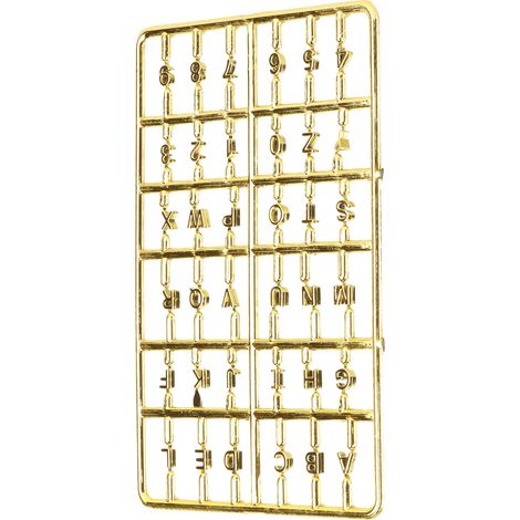 Ensemble de lettres et chiffres pour maison de poupée, échelle 1/12, accessoire de mobilier miniature pour porte d'entrée, couleur or. (1/5)