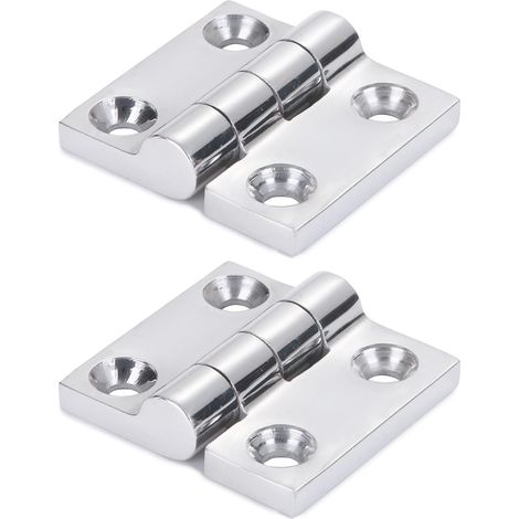 Charnières de Portes Polies par Miroir de Charnière de Portes d'acier Inoxydable pour le Bateau Marin SUS316 50 mm x 50 mm 2pcs (1/4)