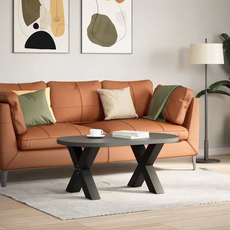 Maison Exclusive - Couchtischbeine X-Form 2 Stk. Schwarz 60x(42-4