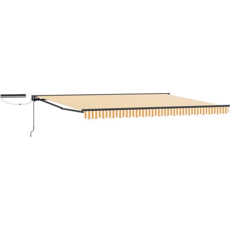 Electric Retractable Awning 4 x 3.5 m Polyester with PU coating vidaXL