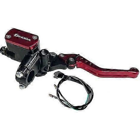 Maître-cylindre de frein/embrayage hydraulique universel à piston de 14 mm pour motos Honda, Yamaha, Kawasaki et Suzuki (kit d'entretien des freins pour véhicules) (rouge à droite) (1/5)