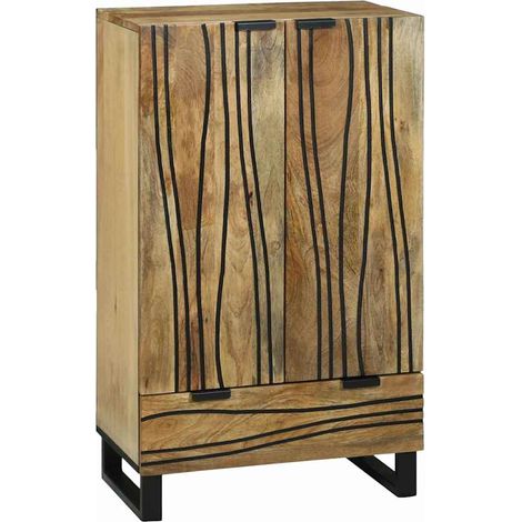 Hochboard Braun 60 x 33 x 100 cm massives Mangoholz