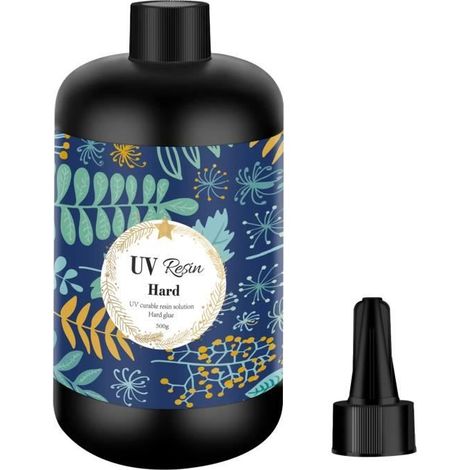 500g Colle Dur en Résine UV Transparente, Ultraviolet, Solaire, Durcissement, Lumière, Activation avec Soleil, Polyépoxyde, DIY (1/3)
