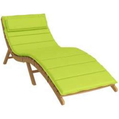 vidaXL Cuscino per Lounger Sole Verde 178 x 60 x 4 cm Tessuto Oxford