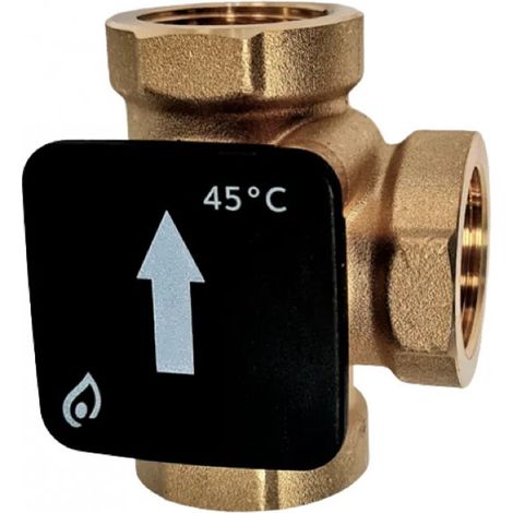 Valvola termica 45°C ottone femmina 26x34 (1"), 3 vie