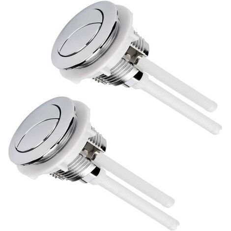 Boutons pression universels pour réservoir d'eau de WC - 38 mm - Double chasse d'eau - Bouton pop-up - Double bouton de chasse d'eau standard Lot de 2 (1/5)