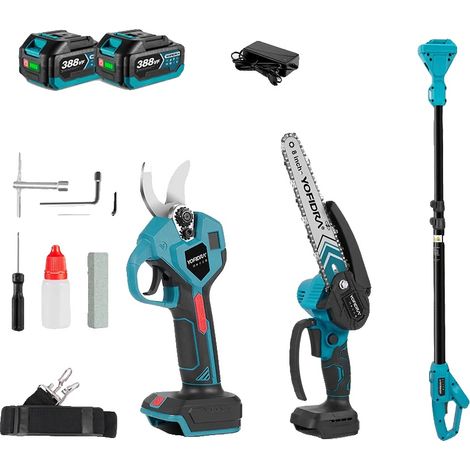 Scie Électrique, Lame de 20 cm, Moteur Sans Balais, Ensemble de 2 piles (1/2)