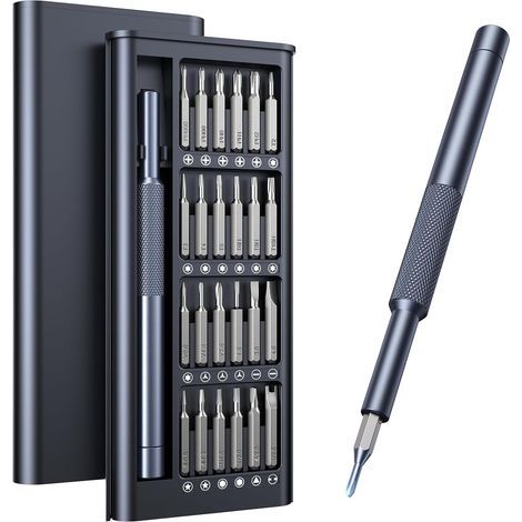 Jeu de tournevis de précision 25 en 1, mini kit d'outils de réparation magnétiques professionnels pour téléphone, ordinateur, montre, ordinateur portable, sonnette, lunettes, électronique (1/4)