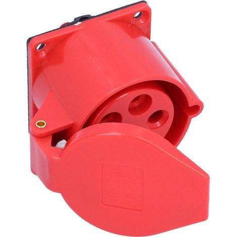 Enchufe trifásico industrial Ulisem de 5 pines, 32 A, 220-380 V/240-415 V, resistente al agua, de montaje empotrado, para uso industrial y agrícola. (1/4)