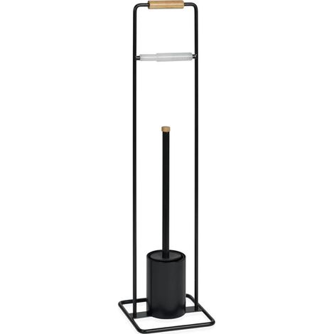 ANDREA HOUSE BA69281 Portarrollos Con Escobilla De Metal Negro Estilo Moderno - ref: BA69281