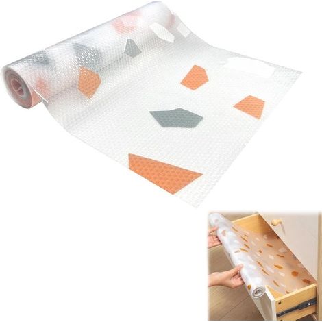 Rivestimento impermeabile e antiscivolo per cassetti, rivestimento per armadi, tappetino antiscivolo, rivestimento per frigorifero, protezione per cucina e mobili, protezione per cassetti, cassetto da (1/5)