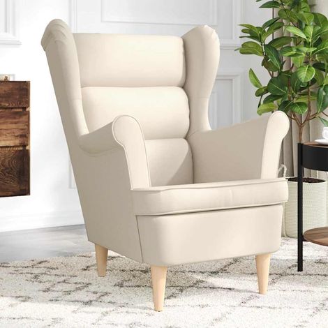 Fauteuil-Chaise de relaxation-Fauteuil Relax blanc 74x84x100 cm lin 602112 (1/5)