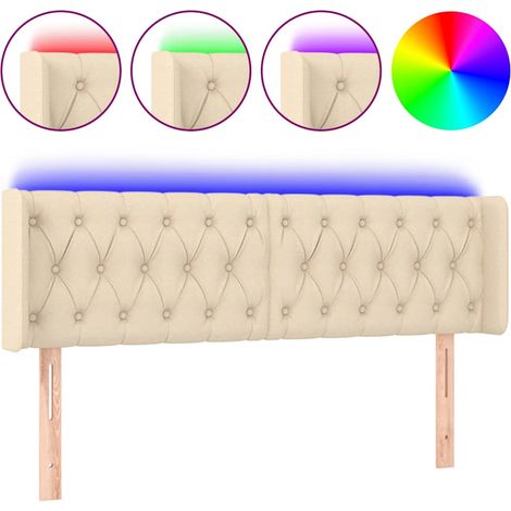 Maison Exclusive - Testiera a LED Crema 163x16x78/88 cm in Tessuto (1/5)