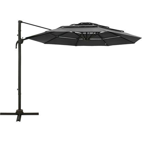 Maison Exclusive - Sonnenschirm mit Aluminium-Mast 4-lagig Anthra (1/5)