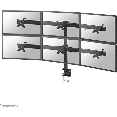 NewStar Negro FPMA-D700D6 Soporte de escritorio de monitor de seis vías para 19-27 pulgadas, 50 kg (1/4)