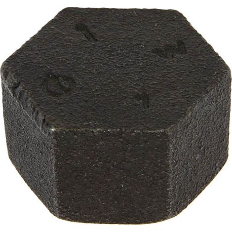 Bouchon fonte noire Femelle tête hexagonale 26x34