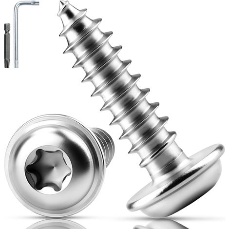 120 Pièces Vis à Tôle Inox M4x10 mm Vis Penture Torx Acier Inoxydable A2 V2A Autotaraudeuse à Tête Plate avec Rondelle pour Panneaux Acoustiques Tables Chaises Bibliothèques Armoires Meubles (1/5)