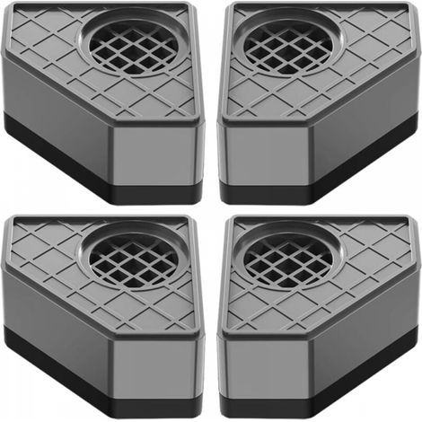 Lot de 4 tapis anti-vibrations pour lave-linge, pieds de lave-linge absorbants et antidérapants (gris) (1/5)