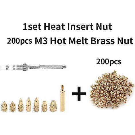 Kit d'écrou thermofusible M3 avec pointe en fer TS100 M2-M8 en laiton (1/5)