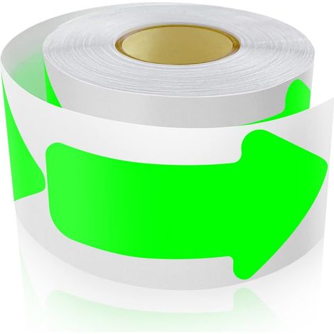 Lot de 200 autocollants flèches vertes 5 x 10 cm pour marquage au sol (1/5)