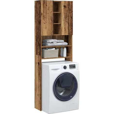 Waschmaschinenschrank Altholz-Optik 64x25,5x190 cm