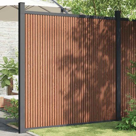 Fence Panel WPC Brown 173x186 cm vidaXL (1/5)