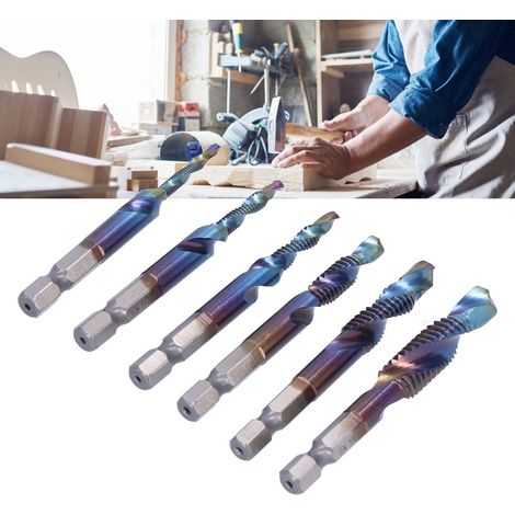 Jeu de 6 Taps Filetés Bleus pour Perçage en Pouces - KZQ (1/5)