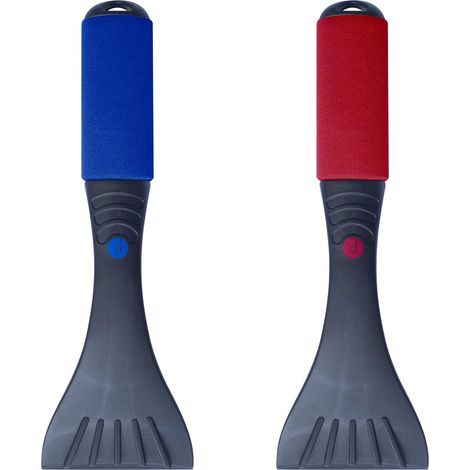 Snow & Ice Scrapers for Car Windshield - Snow Brush & Frost Removal Tools with Foam Handles, Snow Removal for Car SUV or Truck, Snow Shovel for Car, Scratch Free (Blue & Red 2-Pack)