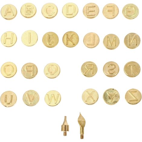Embouts de pyrogravure en cuivre 28 pices Alphabet complet pour le bricolage (1/5)