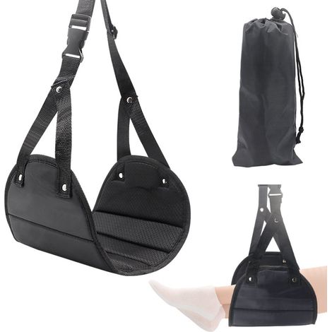 Repose-pieds de voyage ING - comprend un sac de rangement - Convient aux voitures, aux bateaux et aux trains hauteur réglable. (1/5)