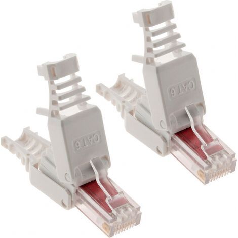Set di 10 connettori RJ45 CAT 6, strumenti non inclusi, connettori a cristallo senza pressione di categoria 6e (1/3)