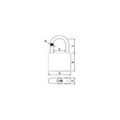 cadenas de condamnation avec anse en aluminium - 75 mm - rouge