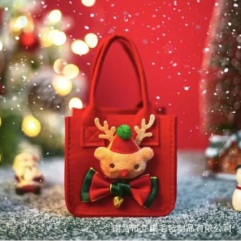 Sacs cadeaux de Noël avec cordon de serrage, lot de 2, sacs pour emballer les friandises de Noël, sacs cadeaux pour les fêtes de Noël, sacs à bonbons avec nœuds (1/2)