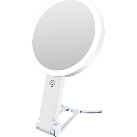 Miroir Grossissant Lumineux 20X/1X avec 64LED Double Face Rechargeable Éclairant pour Maquillage, Salle de Bain, Voyage, Bureau Cadeau (20X Blanc) (1/5)