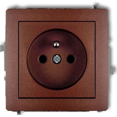 Enchufe individual Deco con o sin 2P+Z, marrón metálico 9DGP-1zp (1/2)