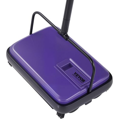 Balai Mécanique Largeur de Balayage 170 mm, Balayeuse Manuelle pour Planchers et Tapis avec Bac à Poussière 300 ML Facile à Vider, Nettoyeur de Sols sans Électricité pour Bureau Maison, Violet (1/5)