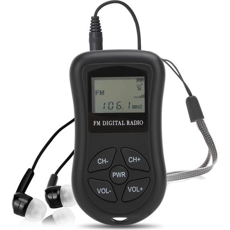 Radio FM portatile personale, con cuffie, radio tascabile, buona ricezione, mini radio portatile tascabile.