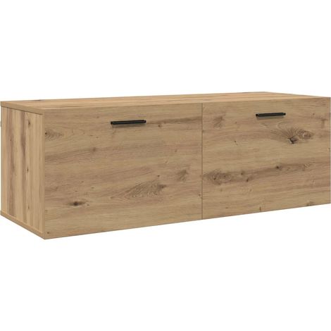 Armario moderno de pared con práctico espacio de almacenamiento 100 x 36,5 x 35 cm estilo minimalista madera de roble maciza hecho a mano 020052504 (1/5)