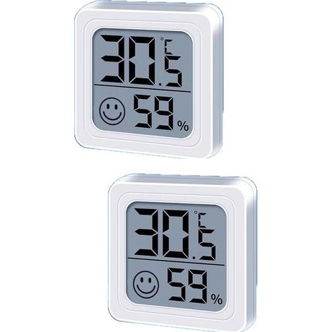 (2x Mini-Innenthermometer mit hoher Präzision, Temperatur- und Feuchtigkeitsüberwachung, Thermo-Hygrometrie-Anzeige für Komfort (1/5)