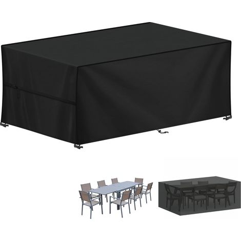 Housse pour Mobilier de Jardin, 420D Oxford Bâche Table de Jardin Imperméable Housse Table Jardin Bache de Protection Exterieur Salon de Jardin pour Table, Chaise et Canapé, 210x90x75cm (1/5)