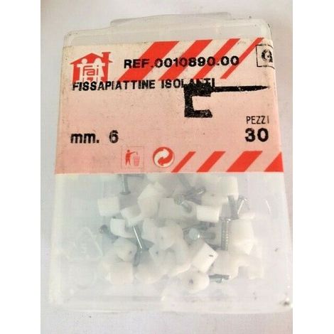 ORECA - 30 FISSAPIATTINE ISOLANTI CON CHIODO IN ACCIAIO TEMPERATO M6