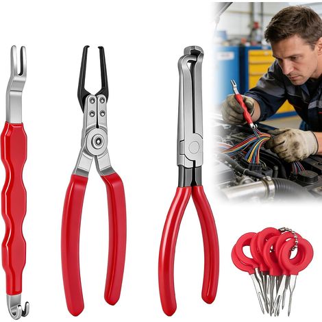 Lot de 4 connecteurs électriques, outils de séparation universels, outil de voiture, extracteur de prise électrique, extracteur de coupure automobile pour réparation automobile (1/5)