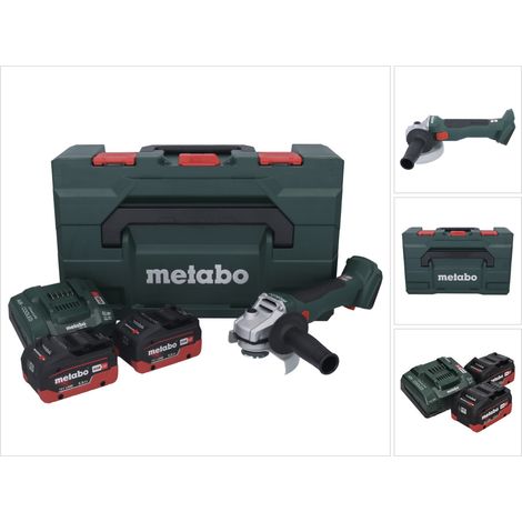 Metabo W 18 L BL 9-125 amoladora angular sin cable 18 V 125 mm sin escobillas + 2x batería recargable 5,5 Ah + cargador + metaBOX