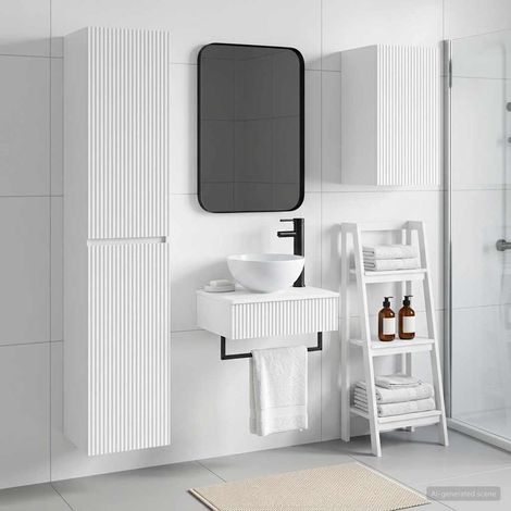 vidaXL Set di mobili per il bagno 3 pz Bianco 33 x 34,5 x 160 cm (1/5)